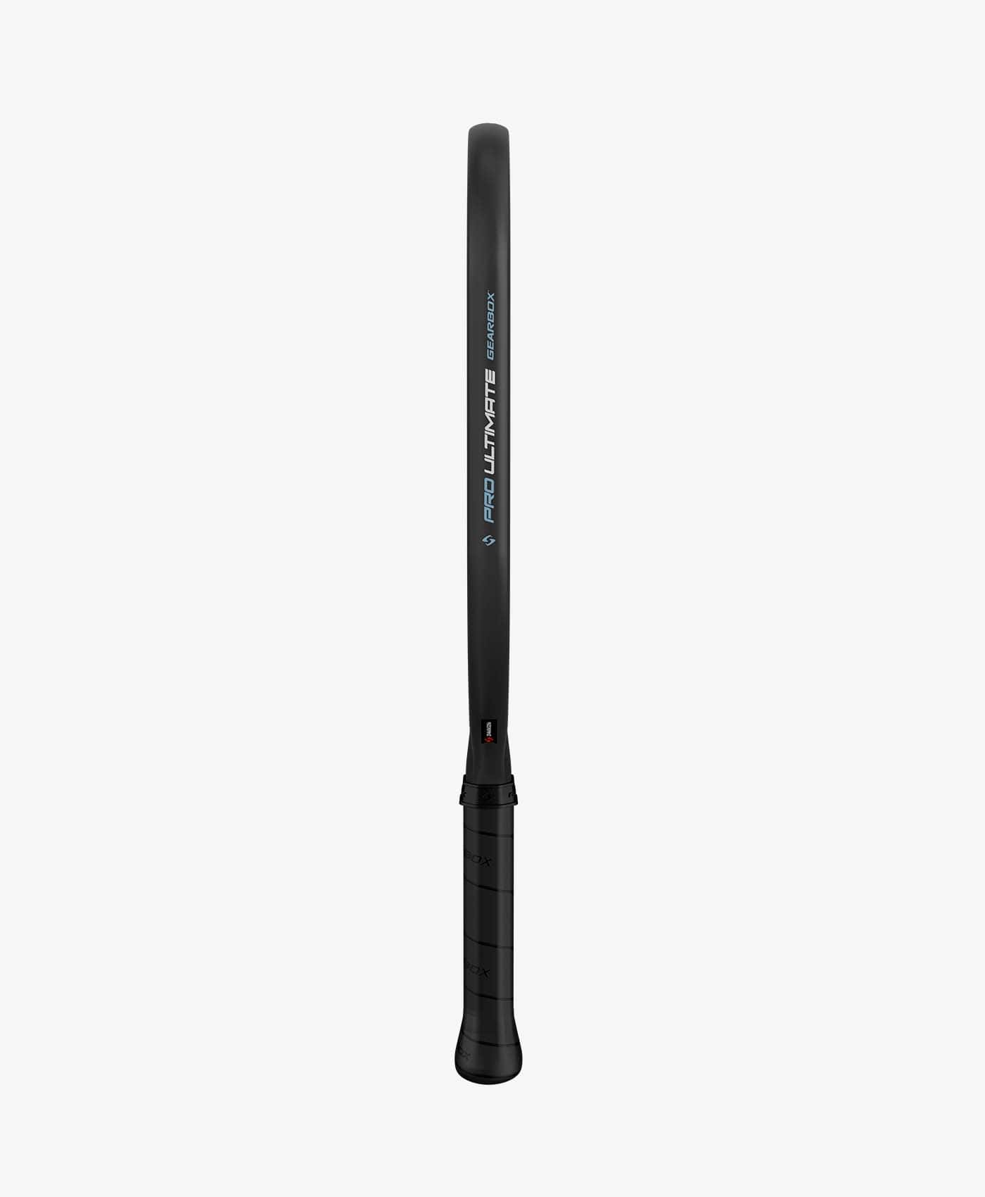 Black paddle, close-up view showcasing the grip and shaft details.