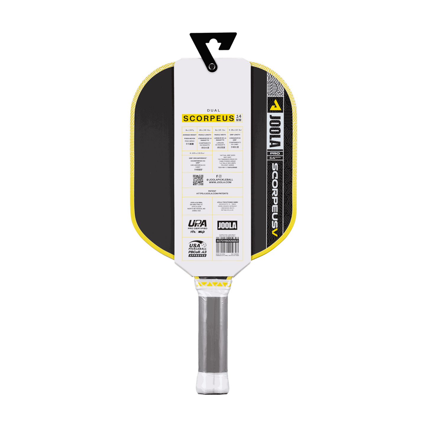 Joola Scorpeus Pro V Anna Bright 14mm Standard Shape - Paddle