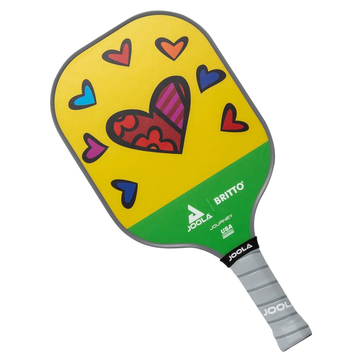 Joola Brito Hearts pickleball paddle with colorful heart design