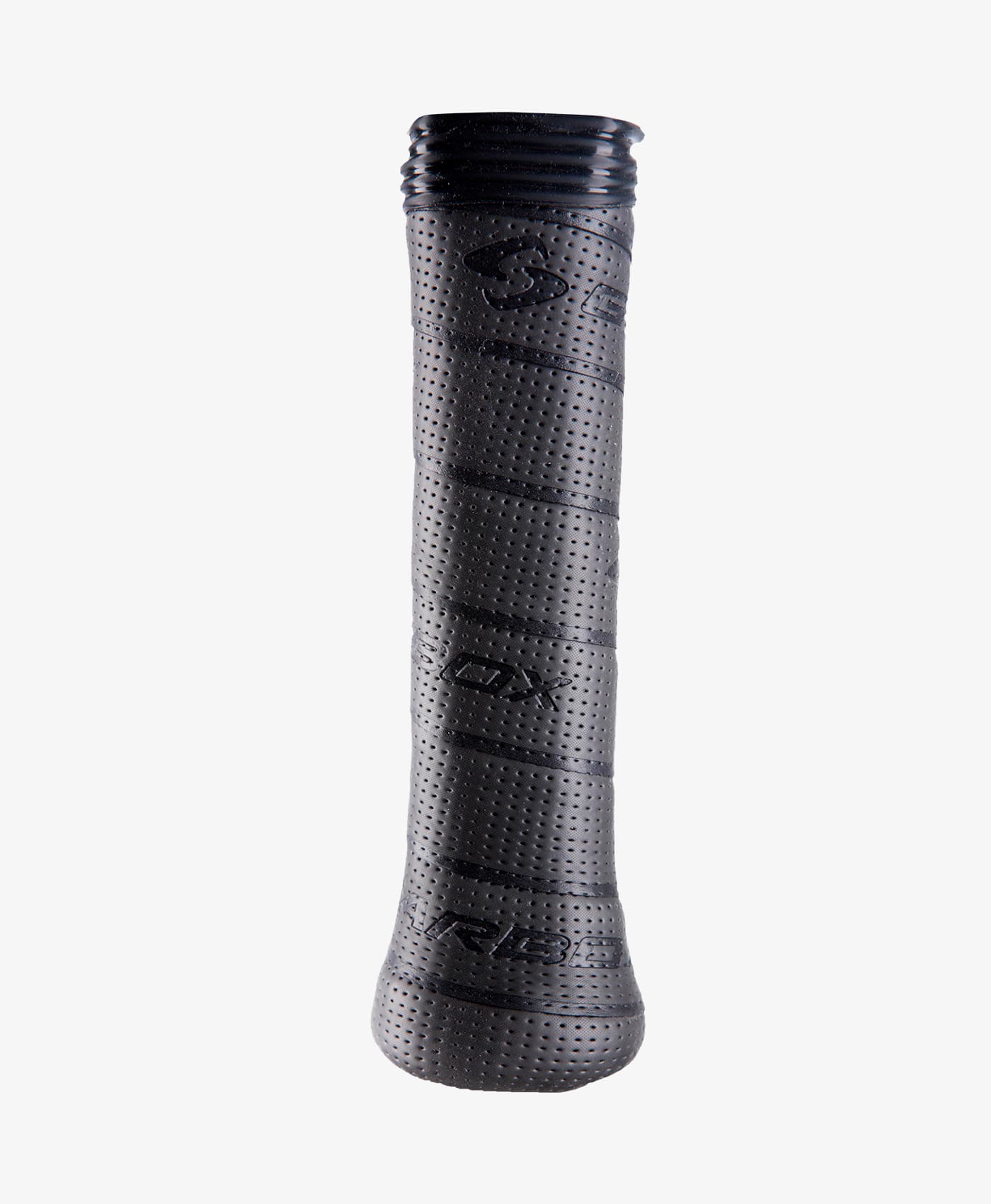 Black perforated replacement grip for improved moisture absorption.