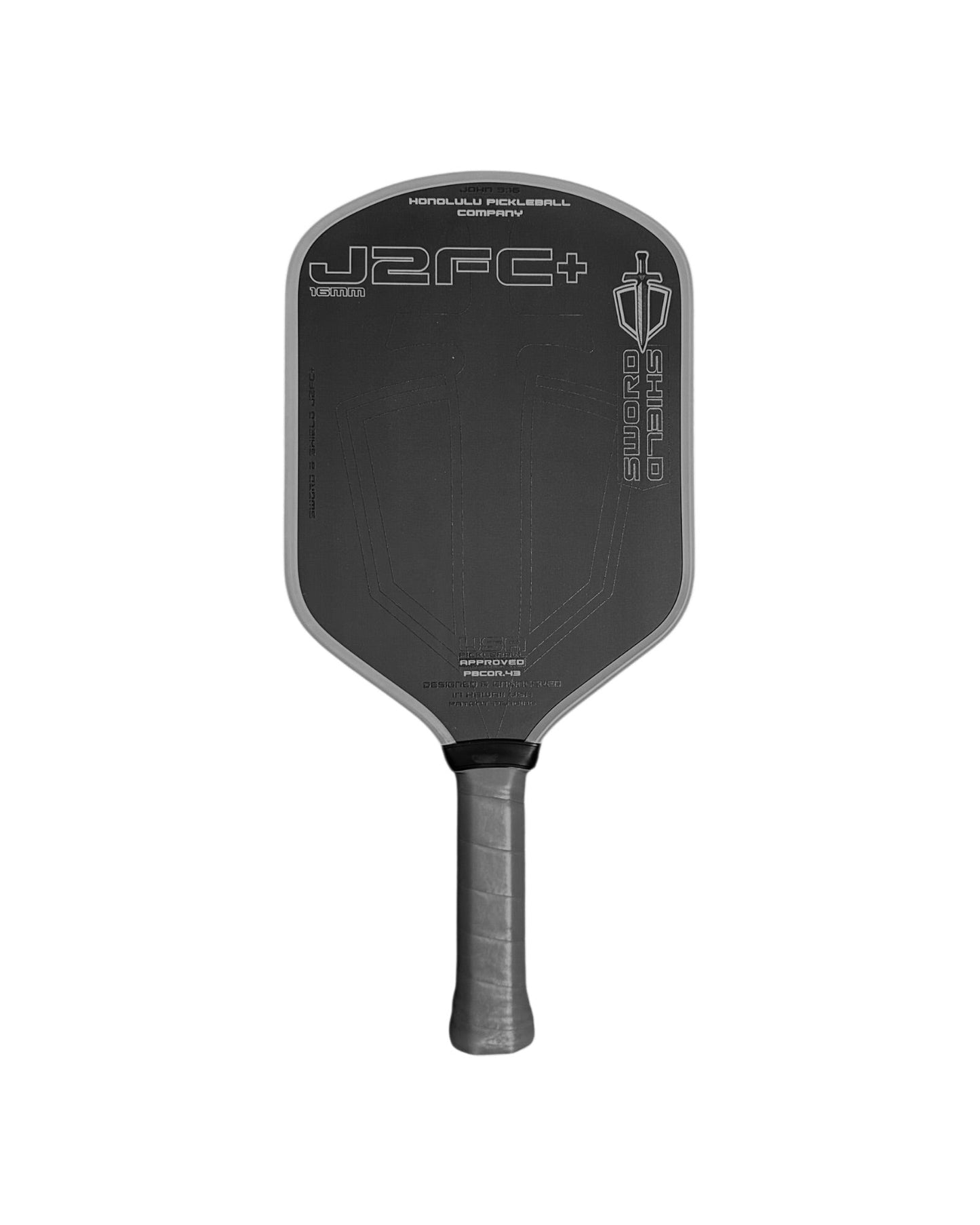J2FC+ Multi Density Foam Core - Extended 6" Grip - Pickleball Paddle - Sword & Shield - By Honolulu