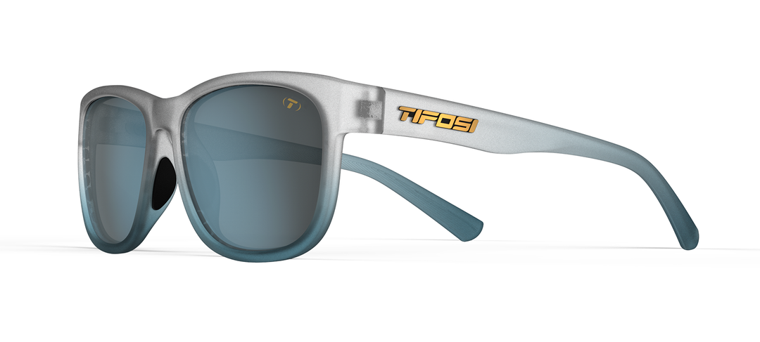 Tifosi Swank XL, Frost Blue Frame - Smoke Tint w Bright Blue Mirror