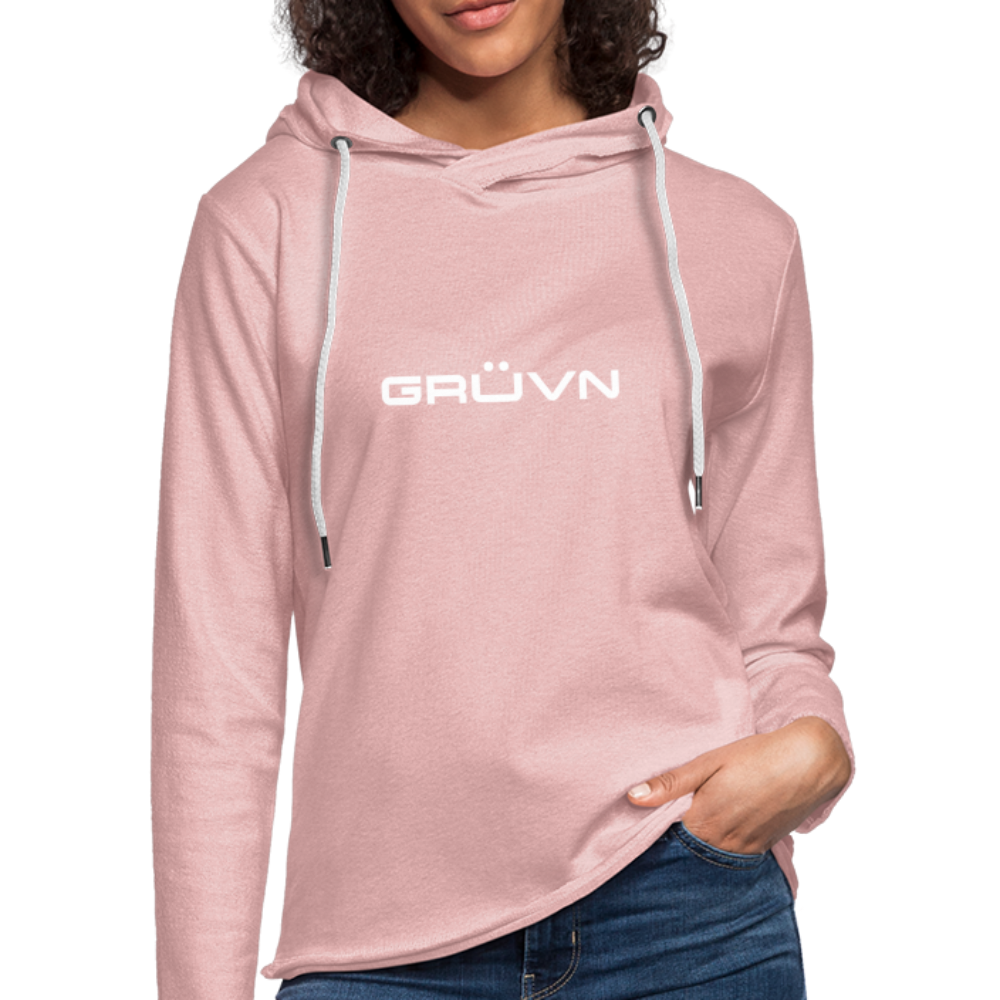 Women's pink Terry hoodie with white logo