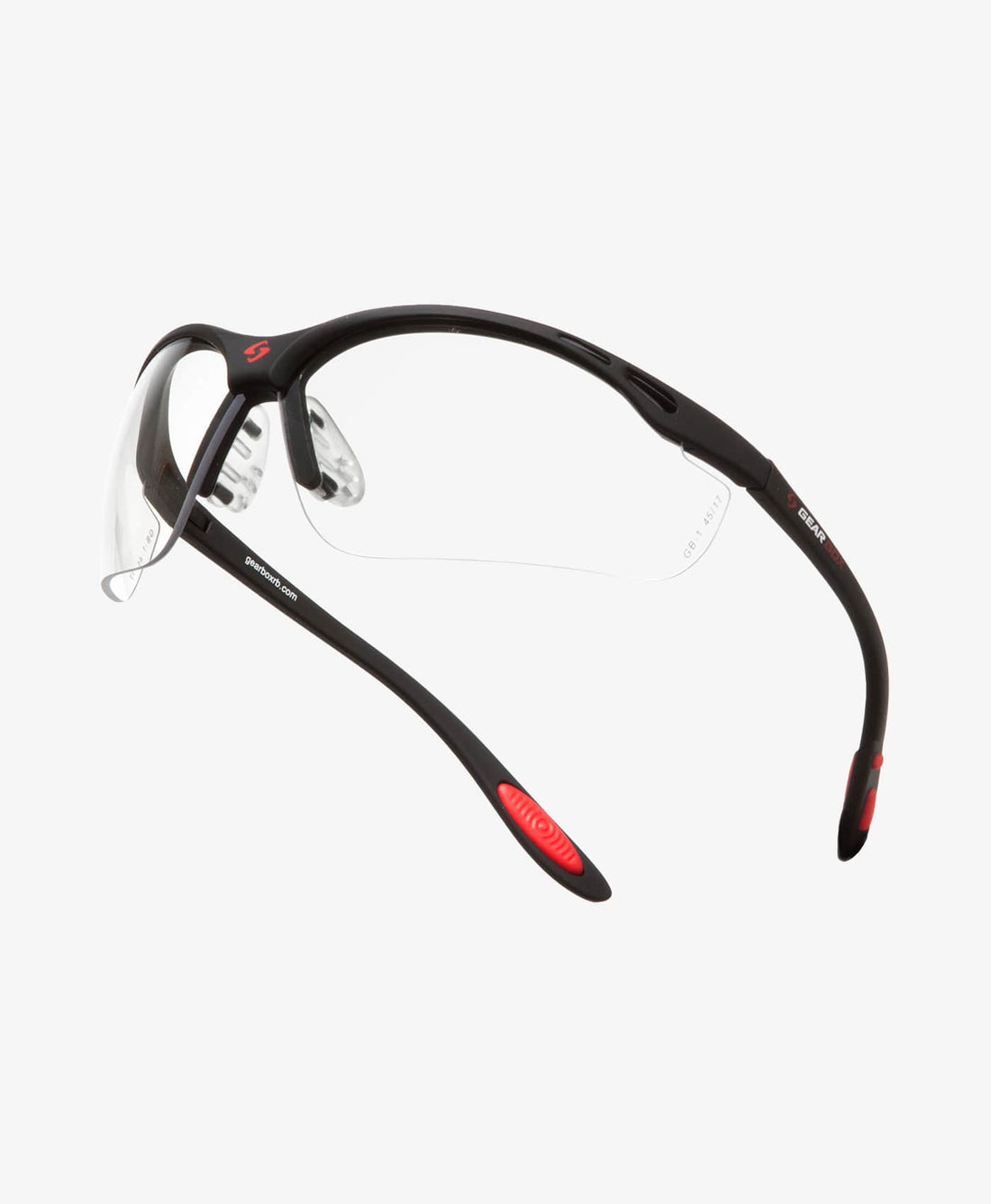 Gearbox Vision Clear Lens safety glasses with black frame