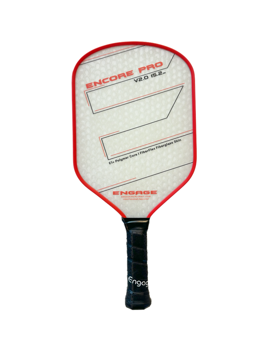 Engage Encore Pro V2.0 hybrid pickleball paddle in crimson red at Get2Eleven