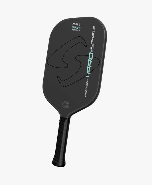 Gearbox PRO Ultimate 16mm Pickleball Paddle, elongated 8.0, black, SST Core, USA Pickleball Approved
