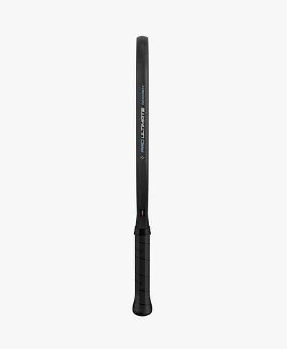 Black paddle, close-up view showcasing the grip and shaft details.
