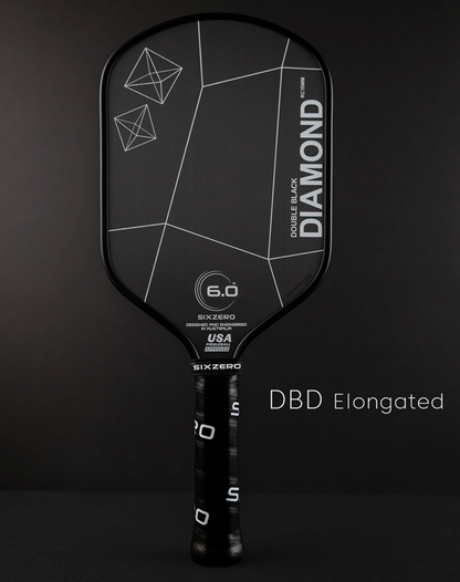 Black pickleball paddle with geometric design, 15mm thickness.
