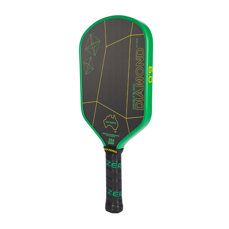 Six Zero Double Black Diamond Australian Green and Gold Control Paddle