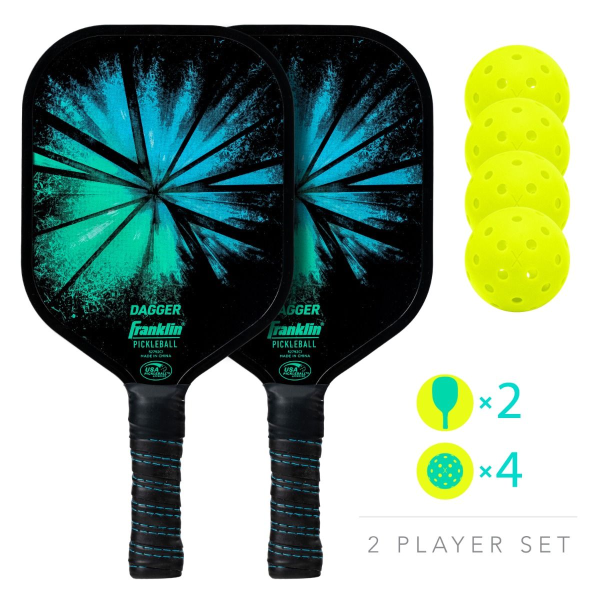 Franklin Dagger Fiberglass Pickleball Paddles and Balls Sets and Bundles