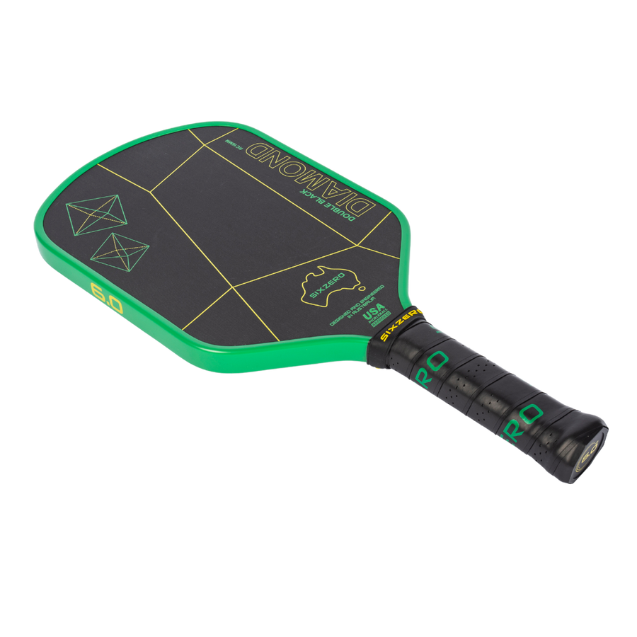 Six Zero Double Black Diamond Australian Green and Gold Control Paddle