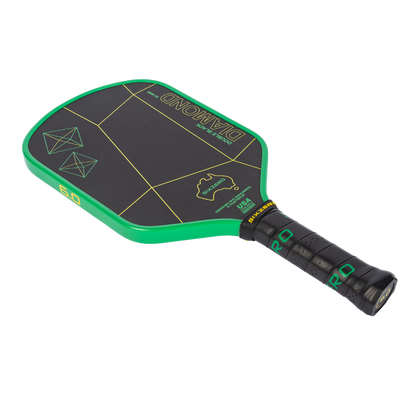 Six Zero Double Black Diamond Australian Green and Gold Control Paddle