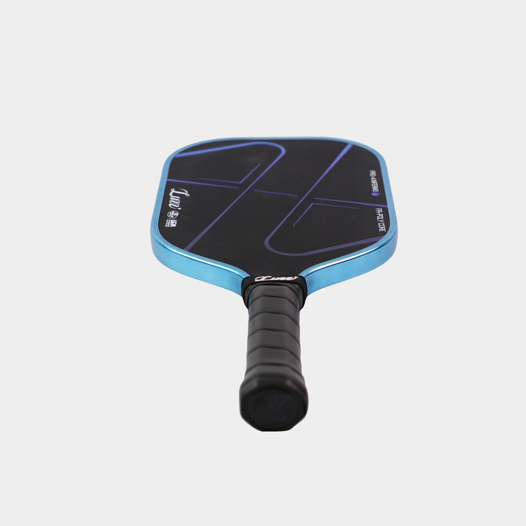 Luzz Pickleball Pro 4 Blue Blaze Inferno Paddle _ Metallic Edgeguard