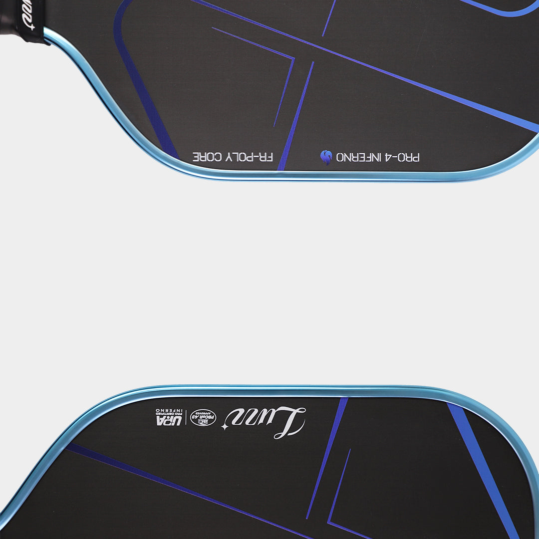 Luzz Pickleball Pro 4 Blue Blaze Inferno Paddle _ Metallic Edgeguard