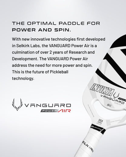 White pickleball paddle showcasing enhanced power and spin, designed for optimal gameplay.
