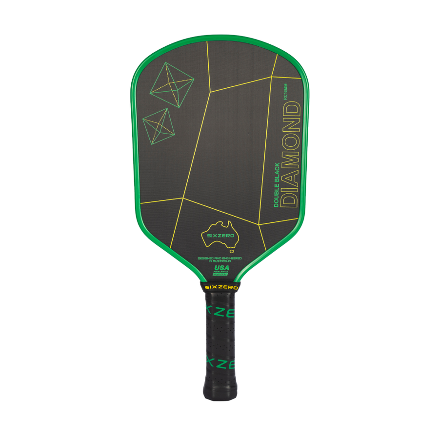 Six Zero Double Black Diamond Australian Green and Gold Control Paddle