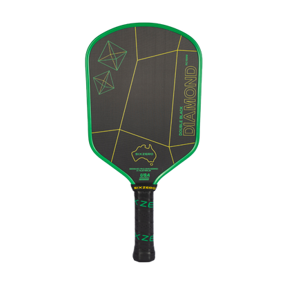 Six Zero Double Black Diamond Australian Green and Gold Control Paddle