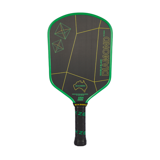 Six Zero Double Black Diamond Australian Green and Gold Control Paddle