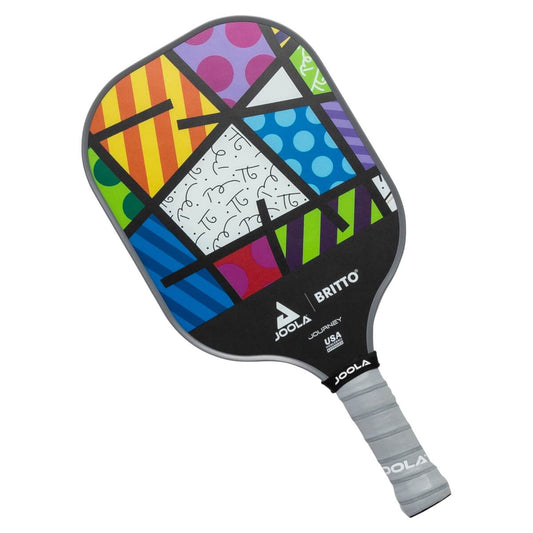 Joola Brito Landscape Colorful Pickleball Paddle with gray grip
