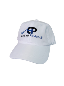 White Engage Pickleball Basic hat with embroidered logo.
