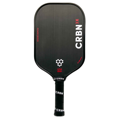 CRBN 3X Hybrid Shape Power Series 16mm Pickleball Paddle with free cover; black, USA-made.
