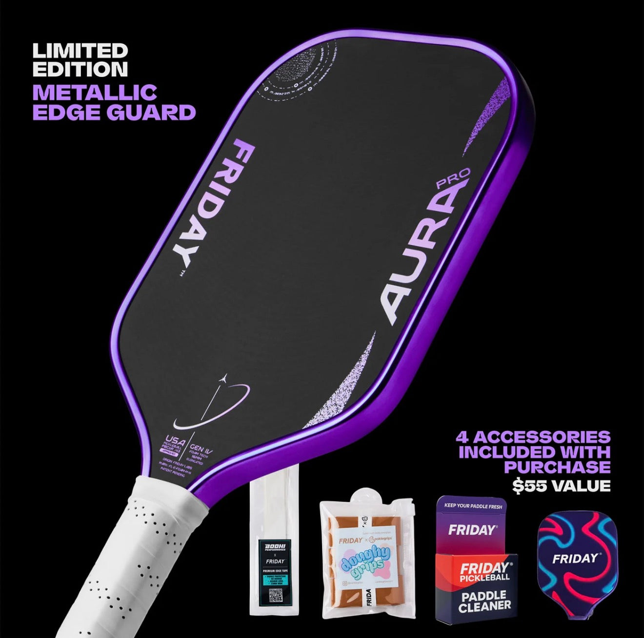 Friday Aura PRO Elongated (Special Edition Metallic Lunar Purple) Power Paddle