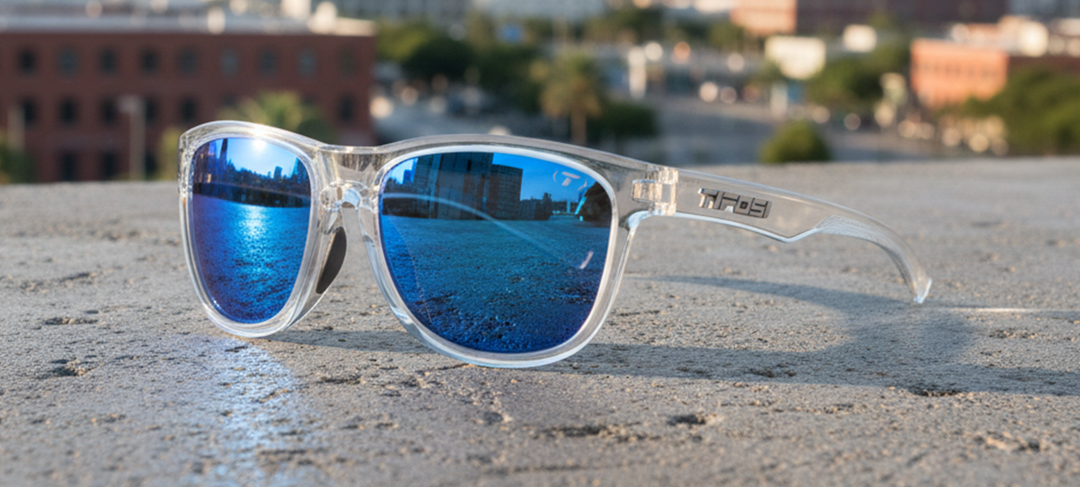 Tifosi Swank S, Crystal Clear Cobalt Blue Mirror Eyewear