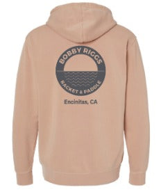 Bobby Riggs Logo Midweight Pigment Dyed Hooded Pullover by get2Eleven