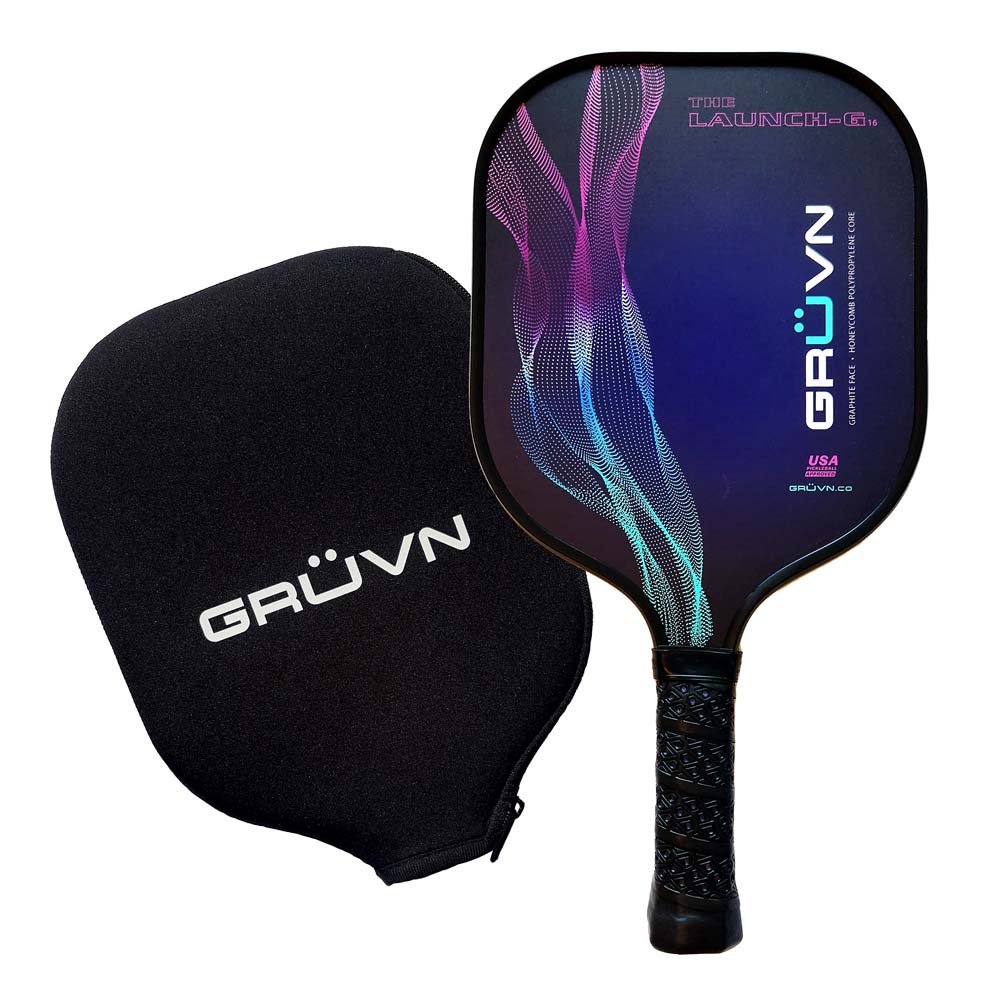 GRUVN Launch-G16 Pickleball Paddle with Graphite Face, Honeycomb Polypropylene Core, & Protective Case
