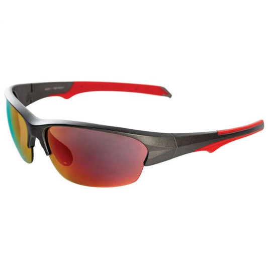 Franklin Pickleball Sunglasses: Gray frame with red accents, mirrored lenses for superior court vision.
