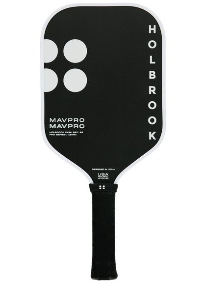 Holbrook MavPro 2.0 black pickleball paddle; USA Pickleball Approved.
