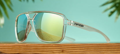 Tifosi Salto, Crystal Clear Frame - Smoke Tint w Yellow Mirror