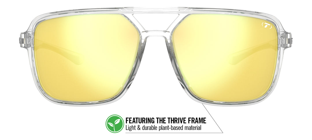 Tifosi Salto, Crystal Clear Frame - Smoke Tint w Yellow Mirror