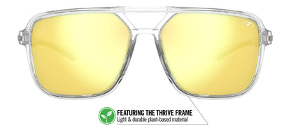 Tifosi Salto, Crystal Clear Frame - Smoke Tint w Yellow Mirror