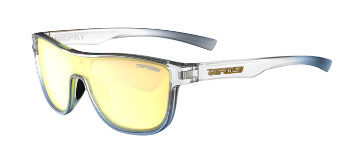 Tifosi Sizzle sunglasses, Frost Blue Smoke Yellow Mirror lenses, clear frame.
